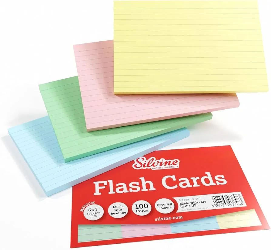 RECORD CARD COLOR 6X4 W/LINE